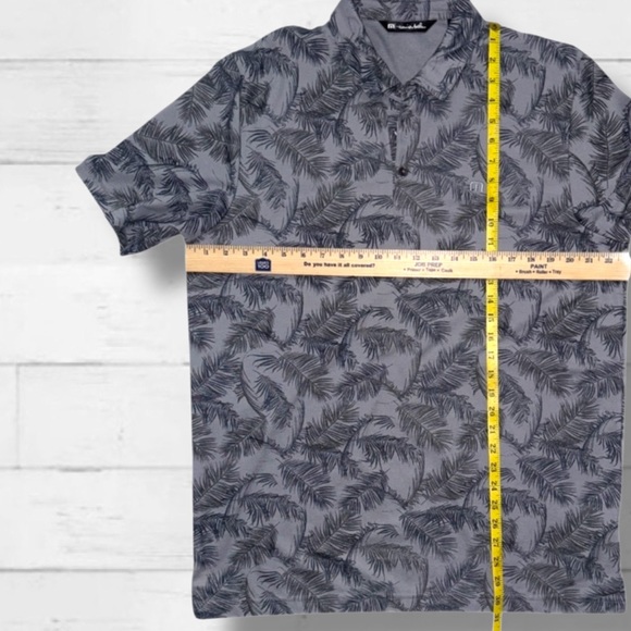 Travis Mathew Palm Leaf Performance Golf Polo Shirt Gray Men’s XL Stretch - Picture 6 of 10